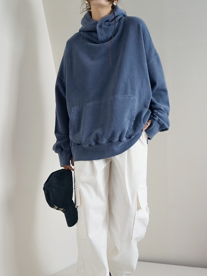 [Snap hood warmer sweatshirt_빠른출고]